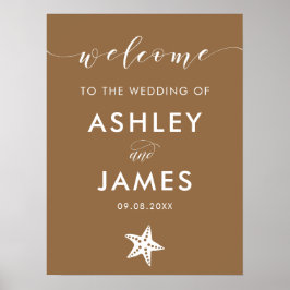 ヒトデ結婚の歓迎サイン茶 ポスター