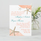 ヒトデ結婚の熱帯オレンジ 招待状 (スタンド正面)