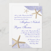 ヒトデ結婚の紫 招待状 (正面/裏面)