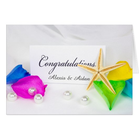 ヒトデ結婚ィッシュと真珠バラ花びら (正面横)