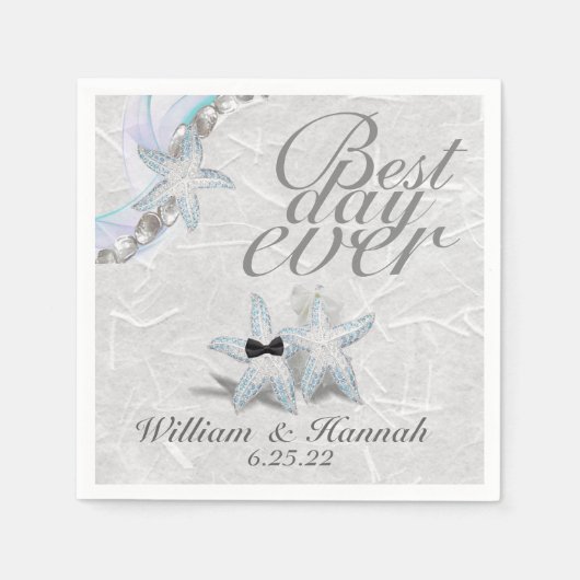 ヒトデ結婚ナプキン スタンダードカクテルナプキン (正面)