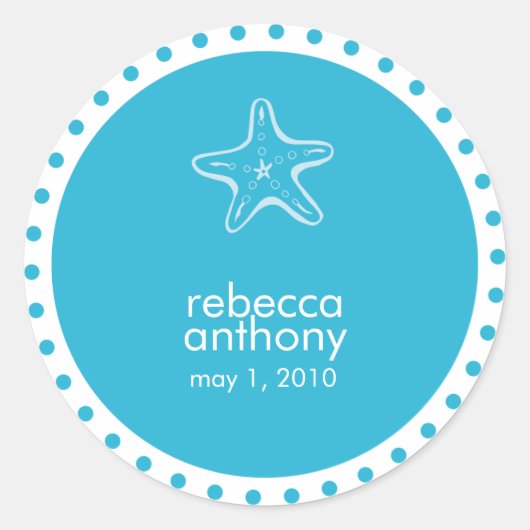 ヒトデ結婚ラの標識 ラウンドシール (正面)