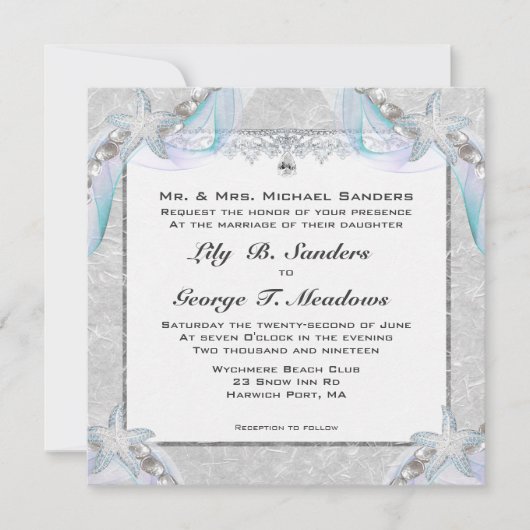 ヒトデ結婚式招待状 招待状 (正面)