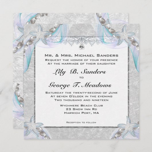 ヒトデ結婚式招待状 招待状 (正面/裏面)