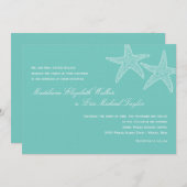 ヒトデ結婚式招待状-青 招待状 (正面/裏面)