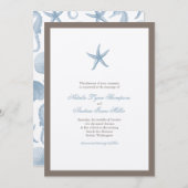 ヒトデ結婚式招待状-青 招待状 (正面/裏面)