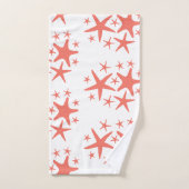 ヒトデ絵を描のサンゴ風呂タオルのセット バスタオルセット (ハンドタオル)