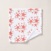 ヒトデ絵を描のサンゴ風呂タオルのセット バスタオルセット (ウォッシュタオル)