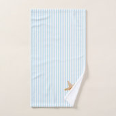 ヒトデ絵画の青いストライプ浴用タオル バスタオルセット (ハンドタオル)