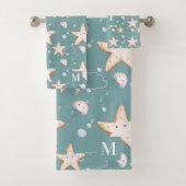 ヒトデ緑ダークシアンモノグラム バスタオルセット (インサイチュ)