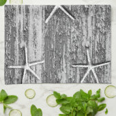 ヒトデ航海のィドリフトウッドグレー白水色 キッチンタオル (折り畳み)