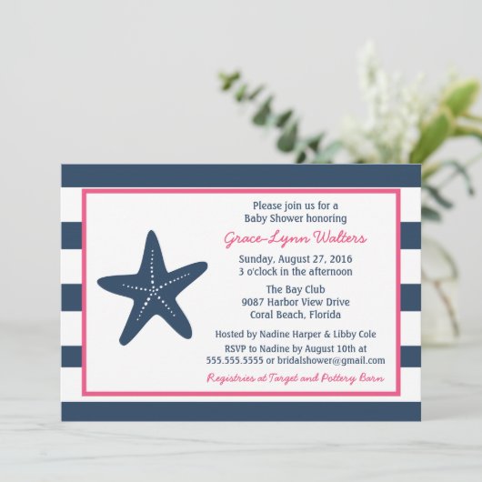 ヒトデ航海のシャワー招待状 招待状 (スタンド正面)