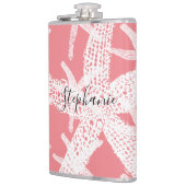 ヒトデ誕生日ウェディングブライダルシャワーピンク フラスク (左)