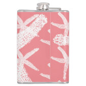 ヒトデ誕生日ウェディングブライダルシャワーピンク フラスク (裏面)