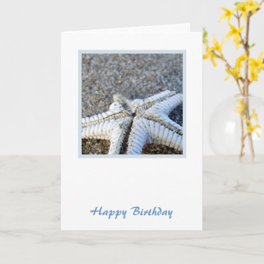 ヒトデ誕生日カード カード (黄色い花)