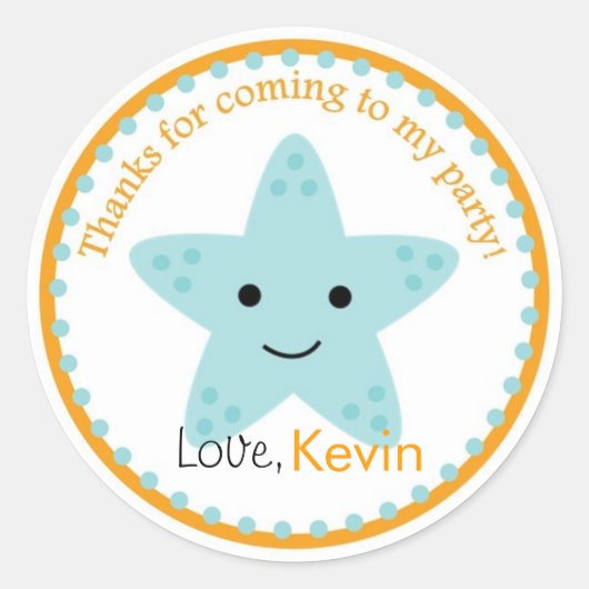 ヒトデ誕生日シール ラウンドシール (正面)