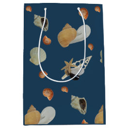 ヒトデ貝アクアブルービーチ海海沿岸 ミディアムペーパーバッグ