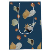 ヒトデ貝アクアブルービーチ海海沿岸 ミディアムペーパーバッグ (裏面)