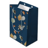 ヒトデ貝アクアブルービーチ海海沿岸 ミディアムペーパーバッグ (裏面アングル)