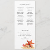 ヒトデ貝ビーチ航海の結婚式招待状 メニュー (裏面)