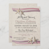 ヒトデ赤面ビーチブライダルシャワー 招待状 (正面/裏面)