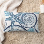 ヒトデ青腰枕 ランバークッション (ブランケット)