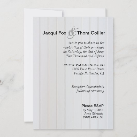 ヒトデ非公式ビーチ結婚式 招待状 (裏面)