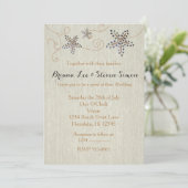 ヒトデ エレガンス ビーチ リネン 結婚式招待状 招待状 (スタンド正面)