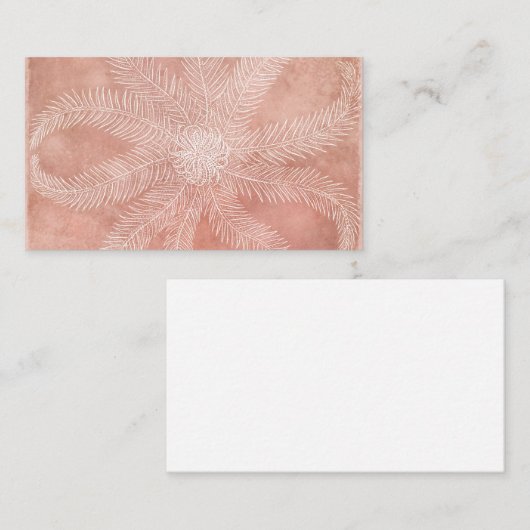 ヒトデ-サンゴの海の星桃の水彩 名刺 (正面/裏面)