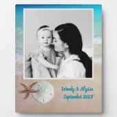 ヒトデ サンド ドル 家族写真 記念品 フォトプラーク (正面)