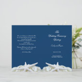 ヒトデ&フラワーネイビー結婚式 プログラムテンプレート (スタンド正面)