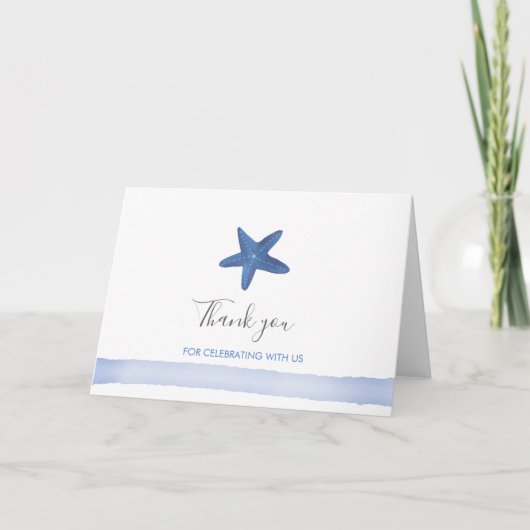 ヒトデ |海ベビーシャワーありがとう サンキューカード (正面)