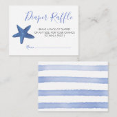 ヒトデ |海ベビーシャワーおむつラッフル エンクロージャーカード (正面/裏面)