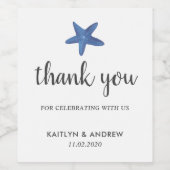 ヒトデ |海結婚の皆様 ワインラベル (シングルラベル)