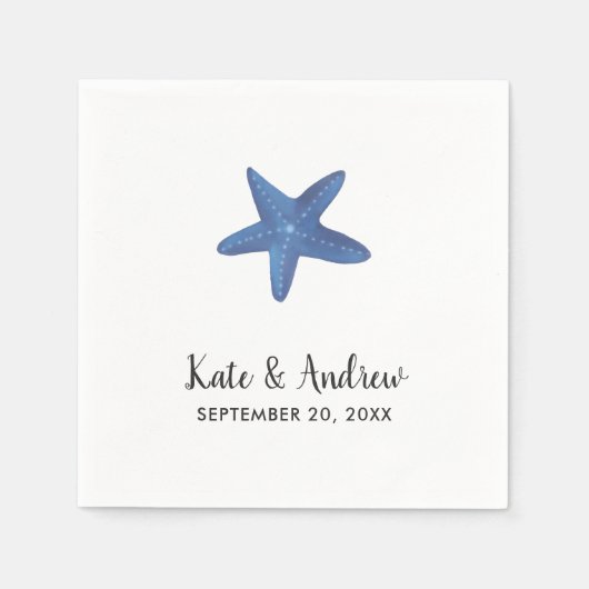 ヒトデ |海結婚ー スタンダードカクテルナプキン (正面)
