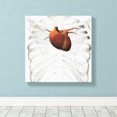 ヒトハート及びリブケージの医療イラストレーション キャンバスプリント (インサイチュ (ウッドフロア))