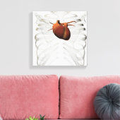 ヒトハート及びリブケージの医療イラストレーション キャンバスプリント (インサイチュ (リビング))