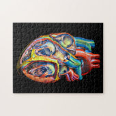 ヒトハート解剖学抽象芸術 ジグソーパズル (横)