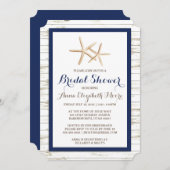 ヒトホワイトウォッシュウッドビーチブライダルシャワー 招待状 (正面/裏面)