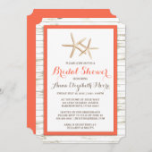 ヒトホワイトウォッシュウッドビーチブライダルシャワー 招待状 (正面/裏面)