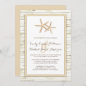 ヒトホワイトウォッシュウッドビーチ結婚式招待状 招待状 (正面/裏面)