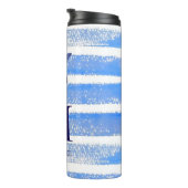 ヒトモノグラム航海のビーチストライプ水の色 タンブラー (回転右)