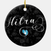 ヒトラ国旗のハート、ノルウェー セラミックオーナメント (裏面)