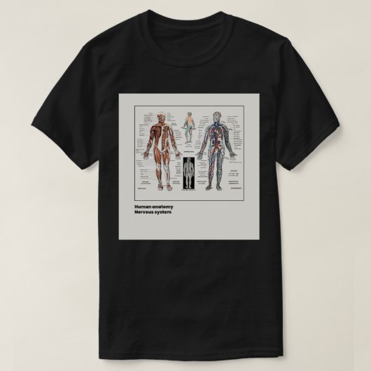 ヒト体アンティークイラストレーション Tシャツ (デザイン正面)