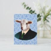 ヒト体葉書つき羊の頭 ポストカード (スタンド正面)