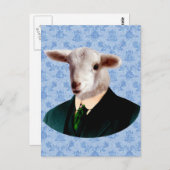 ヒト体葉書つき羊の頭 ポストカード (正面/裏面)