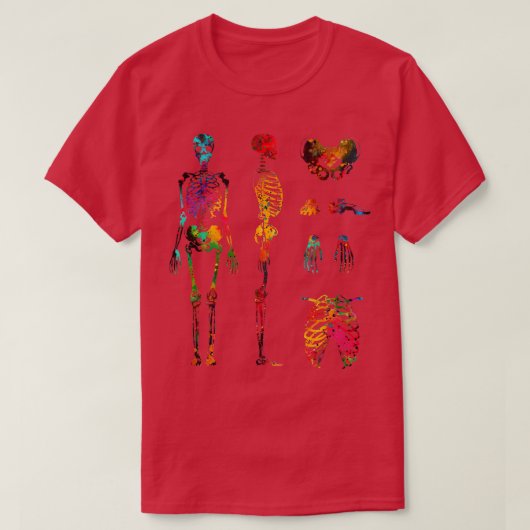 ヒト体骨格系1 Tシャツ (デザイン正面)
