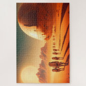 ヒト入植者宇宙船オン火星Sci-Fi ジグソーパズル (縦)