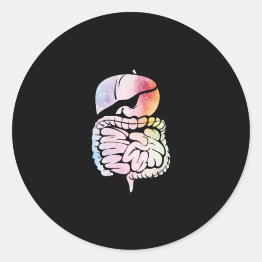 ヒト内臓器解剖学芸術消化器系 ラウンドシール (正面)