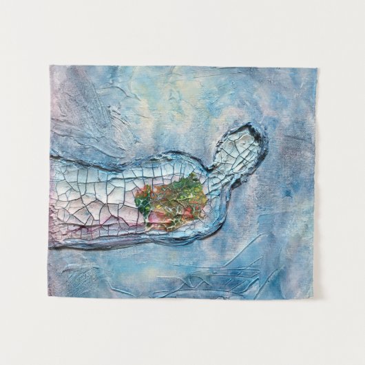 ヒト型枠ハート超現実美術 タペストリー (正面(横))